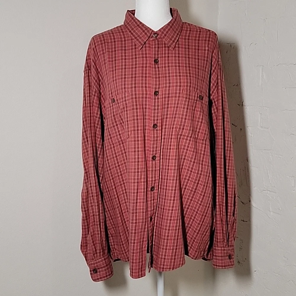 J. Crew Men’s XL Plaid Button Down Shirt Red Long Sleeve Urban Indie Preppy